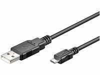 goobay USB 2.0 Hi-Speed Kabel, USB-Stecker auf Micro-USB-Stecker, schwarz, 0,15...