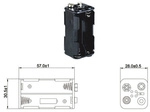 Batteriehalter f&uuml;r 4 x Mignon Batterie mit Druckknopf-Anschluss
