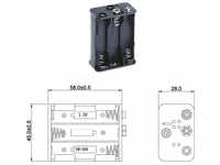 Batteriehalter für 6 x Mignon Batterie mit Druckknopf-Anschluss