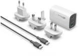 GP Steckerlader GM3A 65W, GaN, 2x USB-C und 1x USB-A, Wei&szlig;