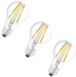 Osram LED Base Classic A 100 Filament, 11 W, 1521 lm, E27, warmwei&szlig;, klar, 3-er Pack