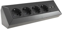 Chilitec 4-fach Steckdosenblock +2x USB mit 3,1 A, max. 3600 W, Aufbaumontage,