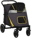 PawHut Hundewagen Stahl Oxford-Gewebe Dunkelgrau 112L x 65B x 100H cm