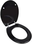 vidaXL Toilettensitz MDF Deckel Schlichtes Design Schwarz 140802