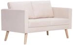 vidaXL 2-Sitzer-Sofa Stoff Cremewei&szlig; Modell 1