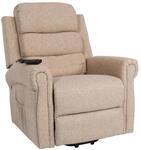 MCW Fernsehsessel K63 Aufstehhilfe Massage Heizfunktion Stoff/Textil Beige-Braun