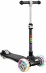 KIDIZ Dreiradscooter X-Pro2 Faltbar PU LED R&auml;der H&ouml;henverstellbar Schwarz
