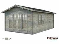 Palmako Irene Holz-Gartenhaus Grau Satteldach Tauchgrundiert 380 cm x 550 cm