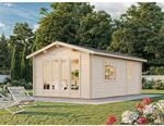 Palmako Irene Holz-Gartenhaus Grau Satteldach Tauchgrundiert 380 cm x 550 cm