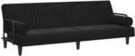 vidaXL Schlafsofa mit Armlehnen Schwarz Samt