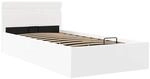 vidaXL Bett mit Bettkasten Hydraulisch LED Wei&szlig; Kunstleder 100x200 cm 285547