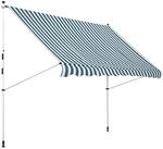 Outsunny Sonnenschirm Markise Stahl Polyester Wei&szlig; L300 x B150 x H170-280 cm