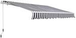 Outsunny Sonnenschirm Markise Aluminium Polyester Grau Wei&szlig; B3,5 x T2,5 m