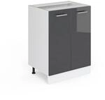 Vicco K&uuml;chenunterschrank R-Line Anthrazit Hochglanz/Wei&szlig; 60 cm ohne Arbeitsplatte