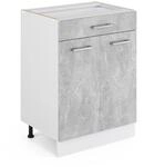 Vicco K&uuml;chenunterschrank R-Line Beton 60 cm mit Schublade ohne Arbeitsplatte