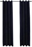 vidaXL Verdunkelungsvorh&auml;nge mit ?sen 2 Stk Samt Schwarz 140x175 cm