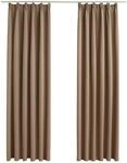 vidaXL Verdunkelungsvorh&auml;nge mit Haken 2 Stk Taupe 140x225cm 134439