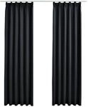 vidaXL Verdunkelungsvorh&auml;nge mit Haken 2 Stk Schwarz 140x245cm