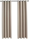 vidaXL Verdunkelungsvorh&auml;nge mit Metall&ouml;sen 2 Stk Beige 140x245 cm
