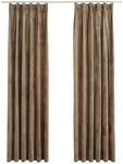 vidaXL Verdunkelungsvorh&auml;nge mit Haken 2 Stk Samt Beige 140x225 cm