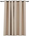 vidaXL Verdunkelungsvorhang mit &Ouml;sen Leinenoptik Beige 290x245 cm