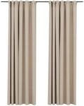 vidaXL Verdunkelungsvorh&auml;nge Haken Leinenoptik 2 Stk Beige 140x245 cm