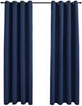 vidaXL Verdunkelungsvorh&auml;nge mit Metall&ouml;sen 2 Stk Blau 140x245cm