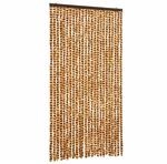 vidaXL Insektenschutz-Vorhang Ocker und Wei&szlig; 100x220 cm Chenille 325459