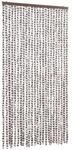 vidaXL Insektenschutz-Vorhang Taupe und Wei&szlig; 100x220 cm Chenille 325462