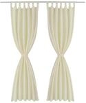 vidaXL Vorh&auml;nge Gardinen aus Satin 2-Teilig 140 x 245 cm Creme