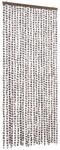 vidaXL Insektenschutz-Vorhang Taupe und Wei&szlig; 90x220 cm Chenille 325461
