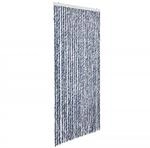 vidaXL Insektenschutz-Vorhang Blau Wei&szlig; Silbern 100x220cm Chenille 284275