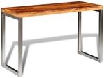 vidaXL Esstisch Schreibtisch Massivholz mit Stahlbeinen