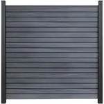 GroJa Steckzaun-Set Solid-Rhombus 180 cm x 180 cm Steingrau Co-Extrudiert