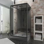 Schulte ExpressPlus Komplettdusche-Schiebet&uuml;r Bali Mattschwarz 215 cm x 115 cm