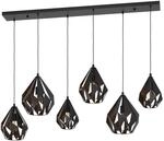Eglo Pendelleuchte Carlton 1 Schwarz-Kupfer 107 x 38,5 x 145,5 cm 6-flammig