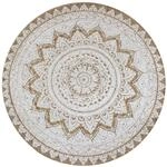 vidaXL Teppich Jute Geflochten Bedruckt 90 cm Rund 245339
