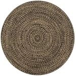 vidaXL Teppich Handgefertigt Jute Schwarz und Natur 120 cm 133726