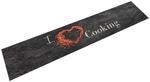 vidaXL K&uuml;chenteppich Waschbar Cooking Schwarz 60x300 cm Samt 136551