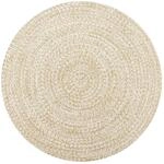vidaXL Teppich Handgefertigt Jute Wei&szlig; und Natur 120 cm 133723