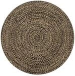 vidaXL Teppich Handgefertigt Jute Schwarz und Natur 90 cm 133725