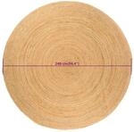 vidaXL Teppich Jute Geflochten 240 Cm Rund 1184014