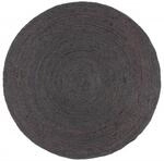 vidaXL Teppich Handgefertigt Jute Rund 210 cm Dunkelgrau 343597
