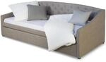 Homestyle4u Tagesbett 90 x 200 cm in Grau Ausziehbett 1924