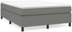 vidaXL Boxspringbett mit Matratze Dunkelgrau 140x200 cm Stoff1397802
