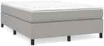 vidaXL Boxspringbett mit Matratze Hellgrau 140x200 cm Stoff1396720