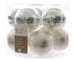 Kaemingk Weihnachtsbaumkugeln Glas 6 cm 10 Stueck Silber Matt Glaenzend