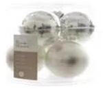 Kaemingk Weihnachtsbaumkugeln Glas 8 cm Silber Matt Glaenzend 6 Stueck