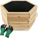 holz4home Outdoor Pflanzenk&uuml;bel 6eckig aus Tannenholz XL