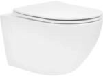 LuxeBath Sp&uuml;lrandlos H&auml;nge WC Nano Beschichtung Wei&szlig; Matt WC-Sitz